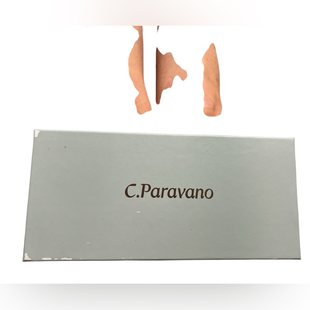 NWT C.Paravano Black and Cream Flats Sz 9 Sling back block color Leather/Fabric - Picture 14 of 16
